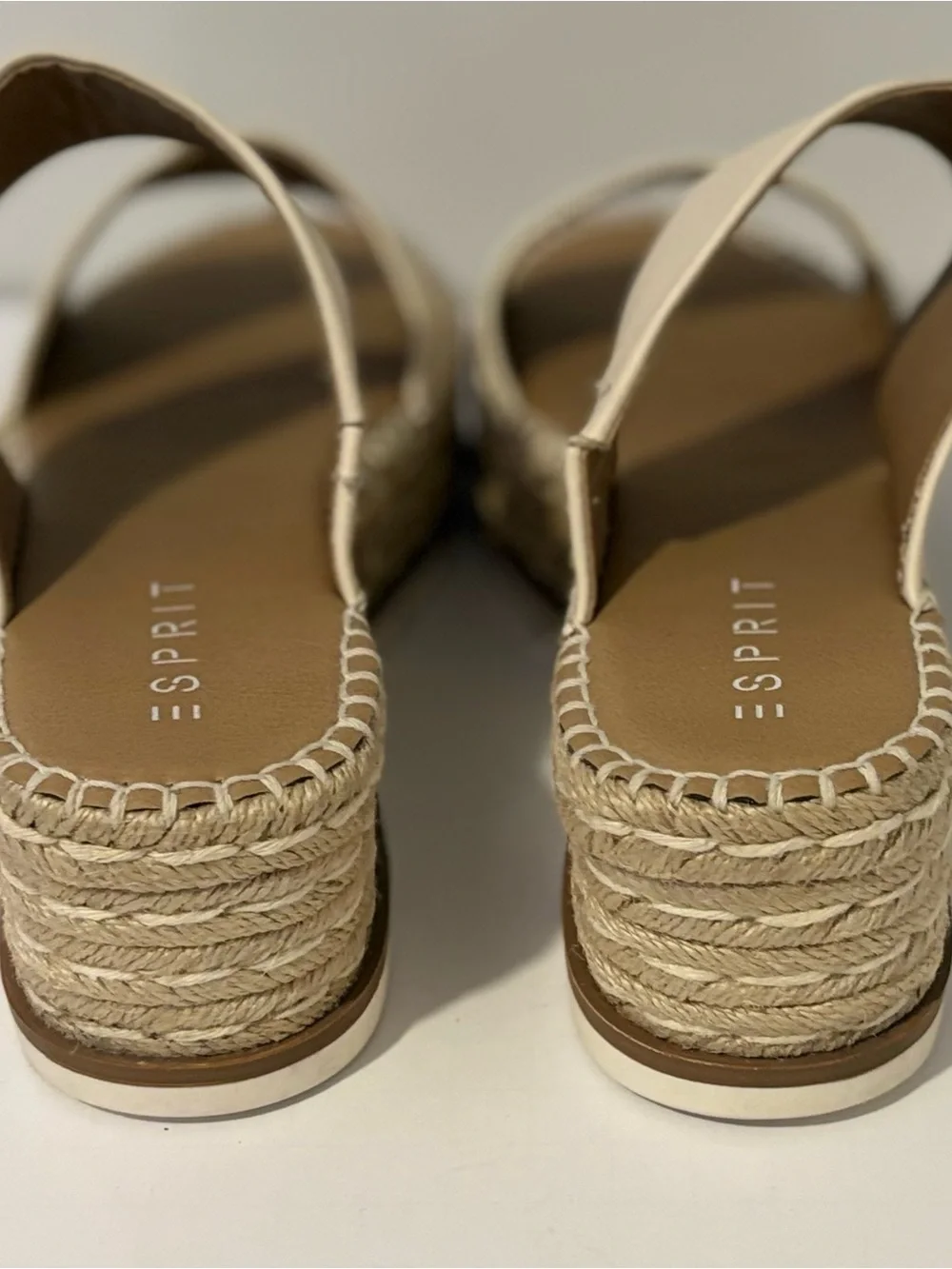 Esprit Katalina Women’s 10 Cream Espadrille Platform Wedge Slide Sandals